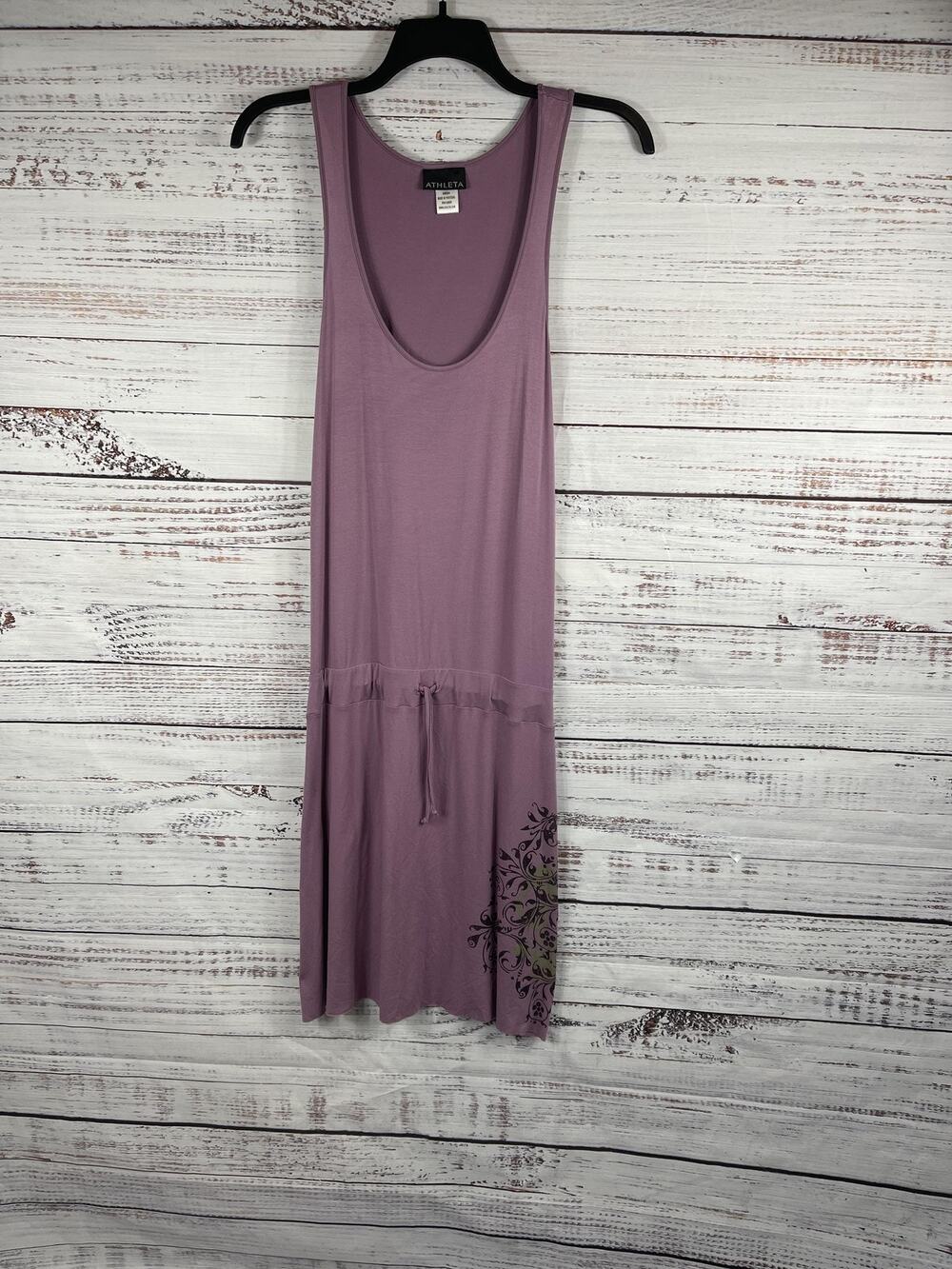 Athleta Dress Women's SZ Medium Purple Sleeveless Tank Drop Waist Stretch 40034